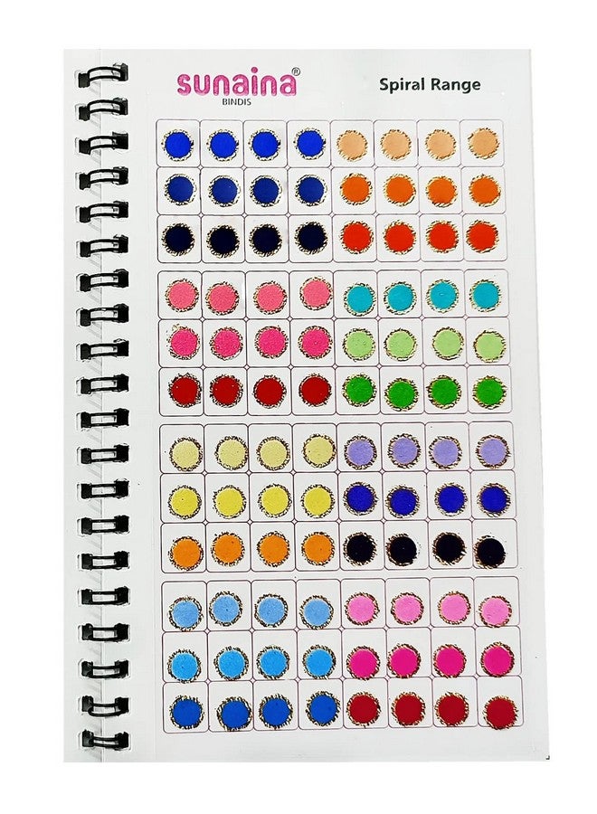 Sunaina (Original) Spiral Multicolor Mix Size Golden Glitter Outline Sketch Tikka Forhead Bindis Book For Women & Girls - Image 2