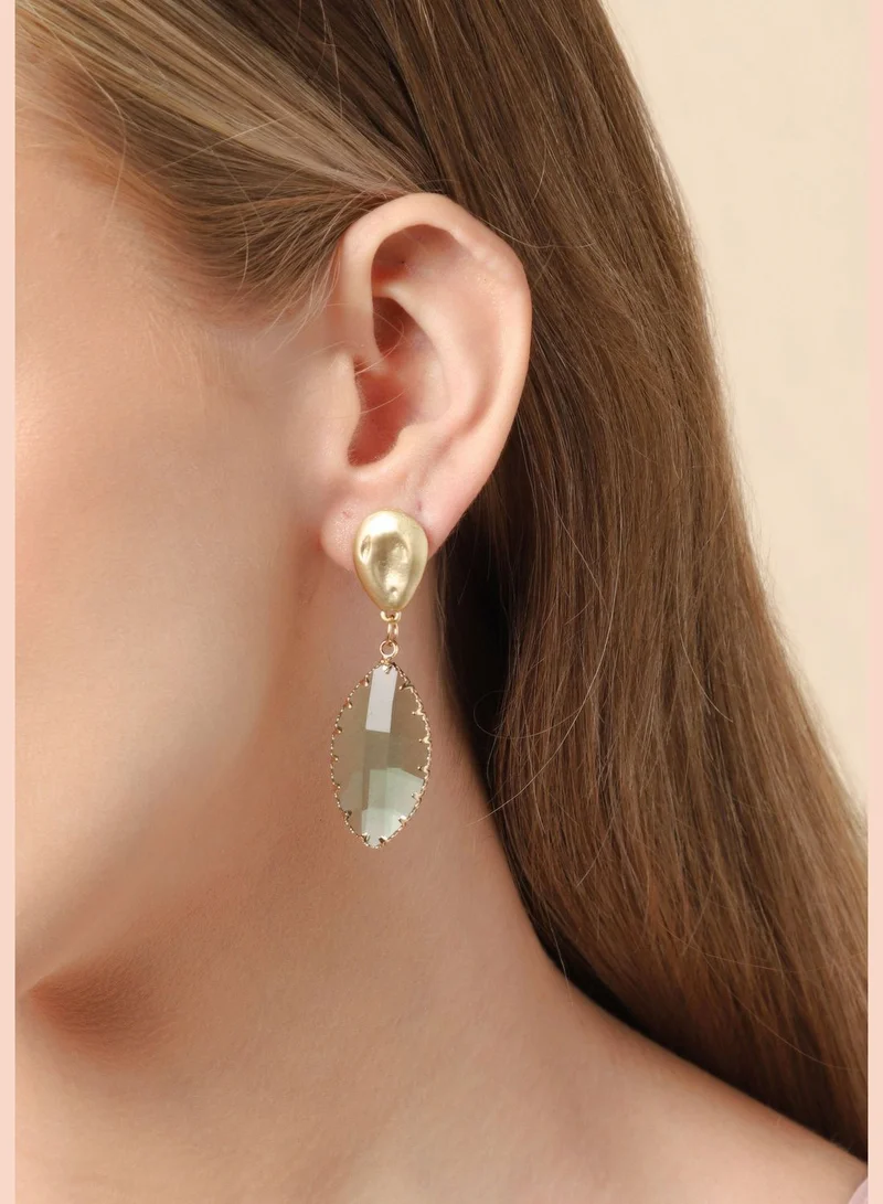 SOHI Gold Plated Party Designer Stone Drop Earring For Women