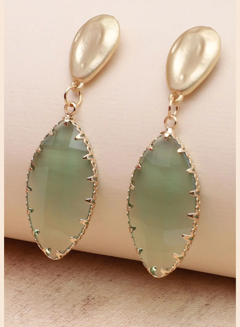 SOHI Gold Plated Party Designer Stone Drop Earring For Women