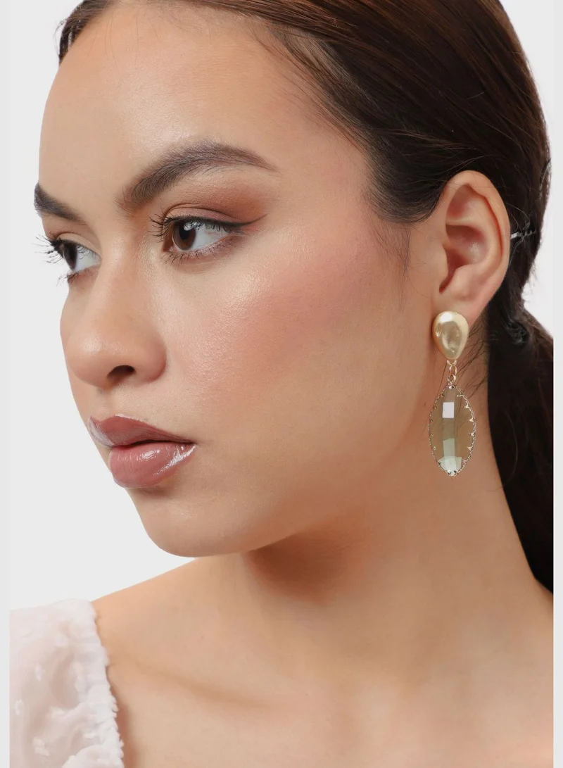 SOHI Gold Plated Party Designer Stone Drop Earring For Women