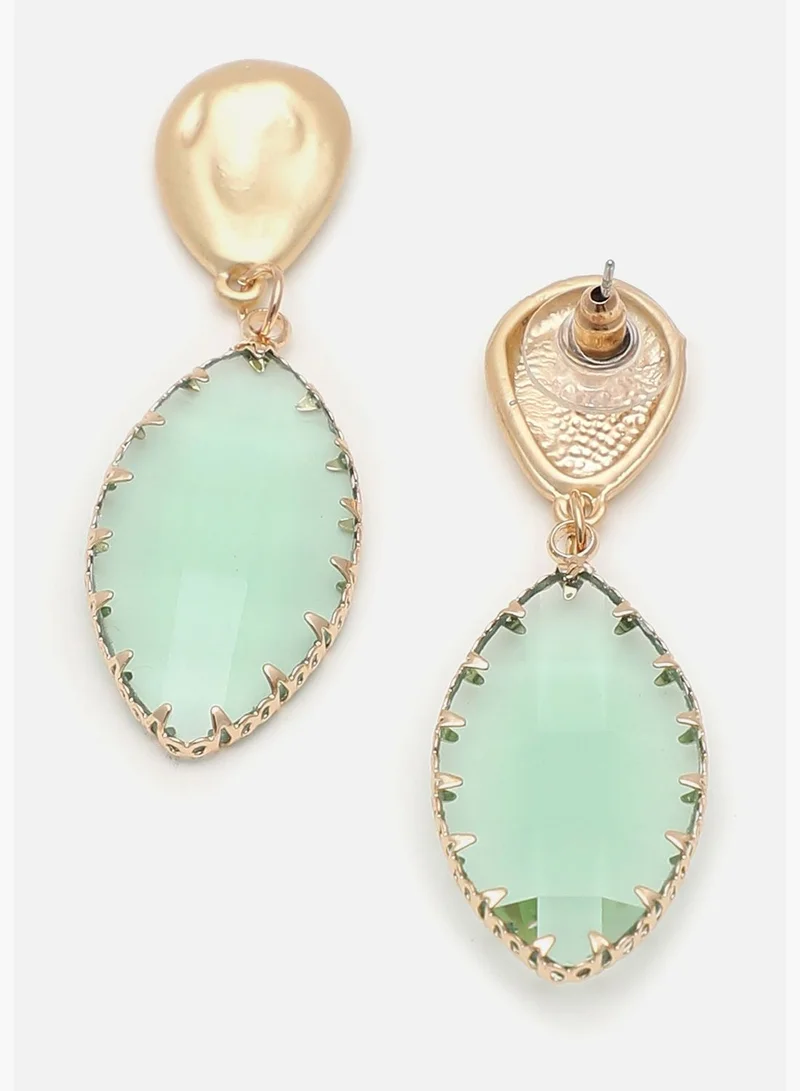 SOHI Gold Plated Party Designer Stone Drop Earring For Women