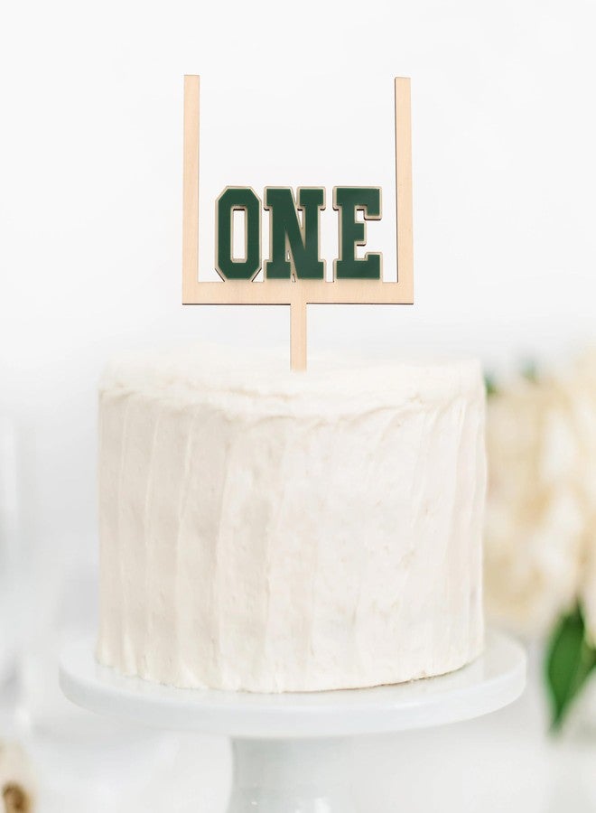 بيديد غطاء كعكة على شكل كرة قدم من الخشب والأكريليك - ديكورات عيد ميلاد كرة القدم الأول/الأول، ديكورات حفلات رأس السنة، ديكور كعكة لاعب السنة الجديد (كرة القدم-1) - Image 4