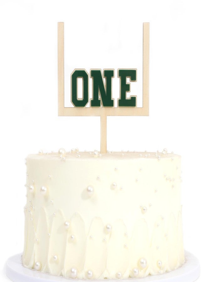 بيديد غطاء كعكة على شكل كرة قدم من الخشب والأكريليك - ديكورات عيد ميلاد كرة القدم الأول/الأول، ديكورات حفلات رأس السنة، ديكور كعكة لاعب السنة الجديد (كرة القدم-1) - Image 3