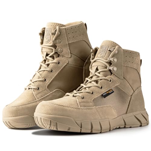 FREE SOLDIER Waterproof Hiking Work Boots Men's Tactical Boots 6 Inches Lightweight Military Boots Breathable Desert Boots(Tan 11) - Image 1