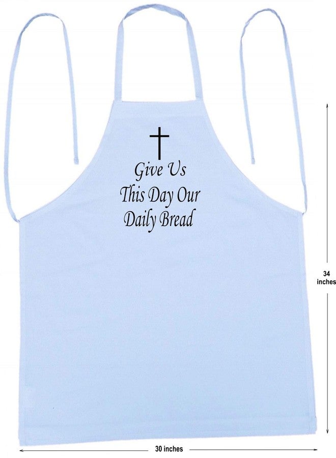 CoolAprons Christian Apron Give Us This Day Our Daily Bread, White Kitchen Aprons, Extra Long Ties - Image 3