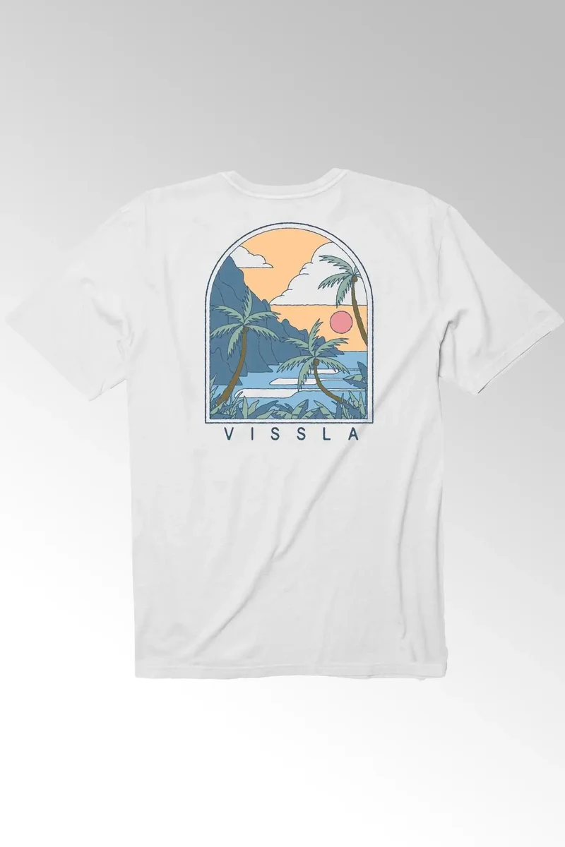 Vissla Bluffs T-Shirt White 100% Cotton