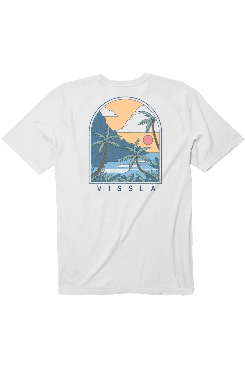 Vissla Bluffs T-Shirt White 100% Cotton