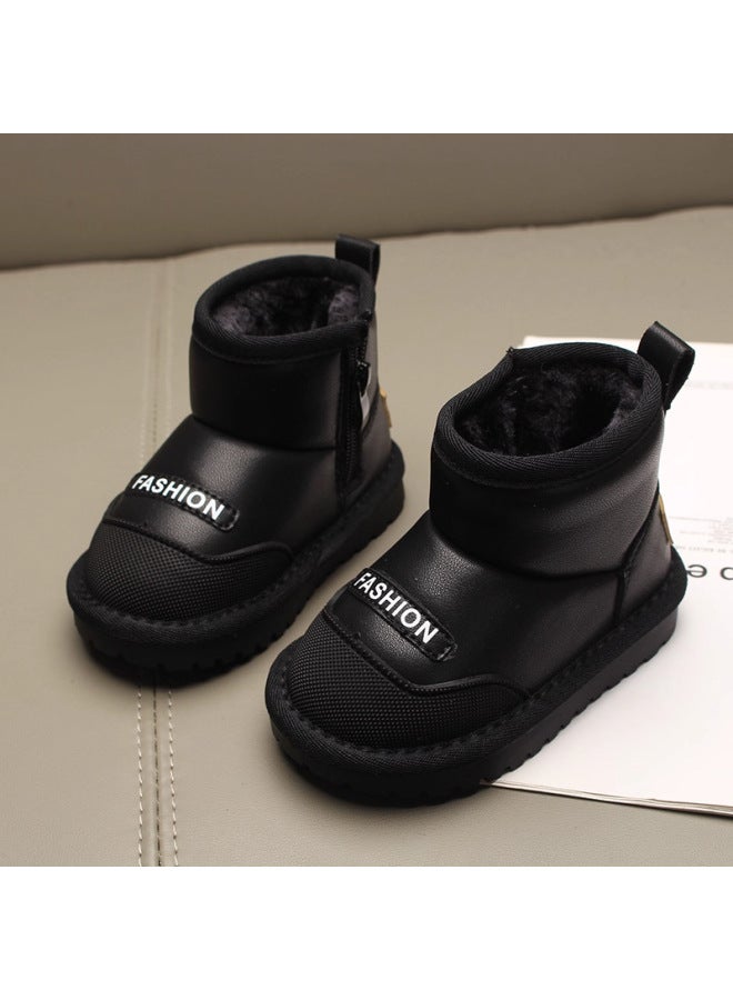 Boys' And Girls' Short Boots, New Winter Baby Non-slip Warm Trendy Cotton Boots, Waterproof Thickened Children's Snow Boots