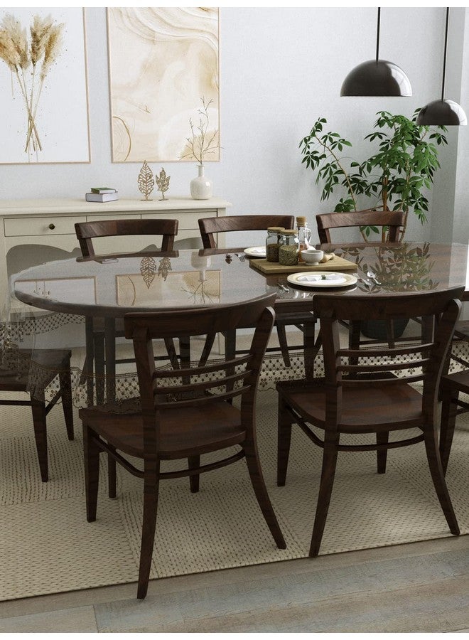 Clasiko 8 Seater Oval Dining Table Cover; 60x108 Inches; Material - PVC; Anti Slip; Brown Tipping Lace - Image 3