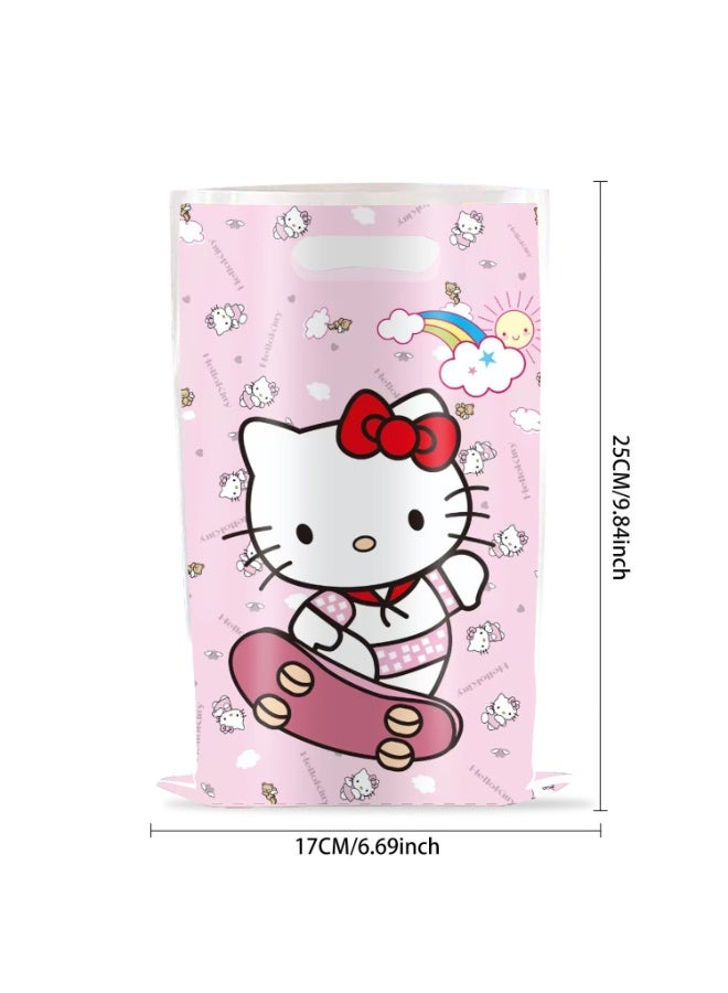Party 20pcs Pink Hello Kitty Pattern Birthday Party Supplies Cartoon Candy Bags Tote Bags Children Gift Bags - Image 3