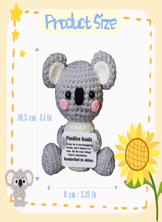 Posshe Koala Gifts, Crochet Positive Support Koala- Handmade Emotional Cheer Support Funny Gifts for Friend Coworker Birthday Christmas Stocking Stuffer White Elephant Under 10 Dollars - Image 3