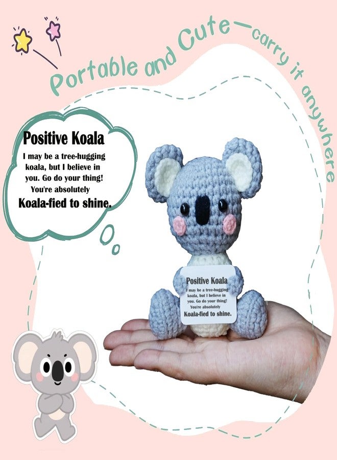 Posshe Koala Gifts, Crochet Positive Support Koala- Handmade Emotional Cheer Support Funny Gifts for Friend Coworker Birthday Christmas Stocking Stuffer White Elephant Under 10 Dollars - Image 2