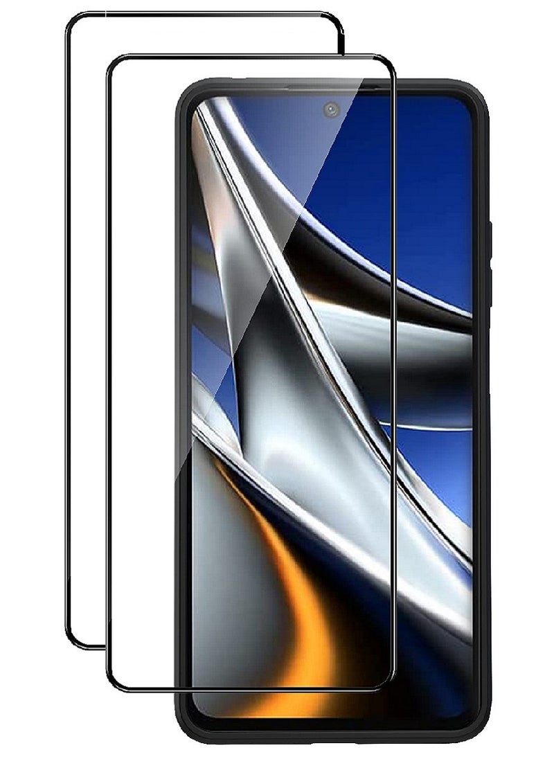 Super 2 Pieces Tempered Glass Screen Protector 5D Designed For Xiaomi Poco X4 Pro Full Glue Edge to Edge Full Screen Coverage And Bubble Free - Image 1