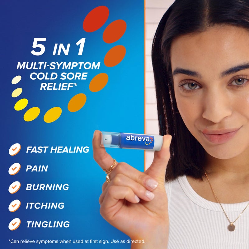 abreva Abreva 10 Percent Docosanol Cold Sore Treatment, Treats Your Fever Blister in 2.5 Days - 0.07 oz Pump - Image 3