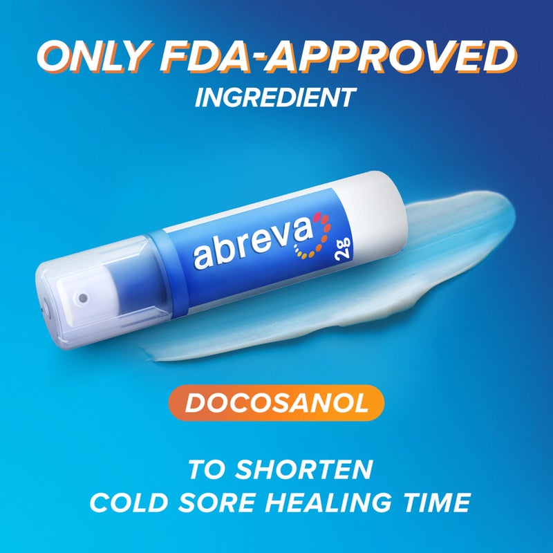 abreva Abreva 10 Percent Docosanol Cold Sore Treatment, Treats Your Fever Blister in 2.5 Days - 0.07 oz Pump - Image 5