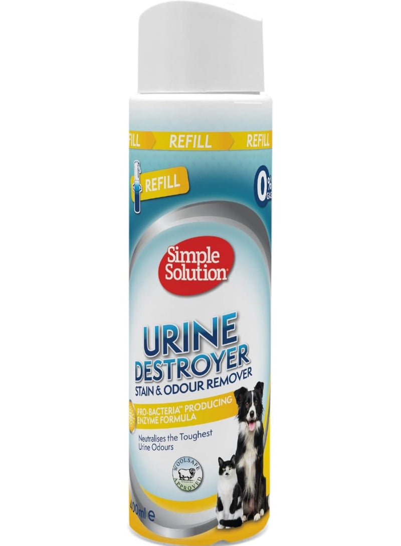 Simple Solution Urine Destroyer Stain and Odour Remover Refill for Cats and Dogs 400 ml - Image 1