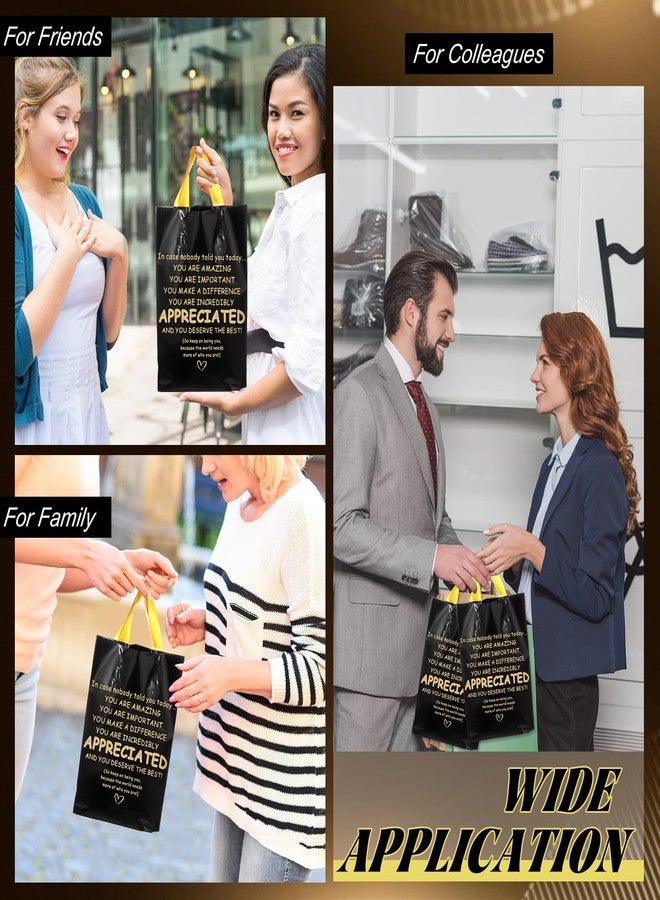 Kolldenn 50 Pcs Thank You Gifts Bags Employee Appreciation Goodie Bags with Handles Reusable Plastic Party Favors for Teacher Team Staff Offices Gift Wrapping(Appreciated - Image 3
