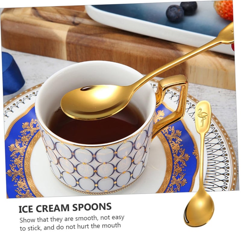 Stainless Steel Coffee Spoons Set of 4 Gold Rose Gold Rainbow Colors Dessert Tea Stirring Utensils - Image 5