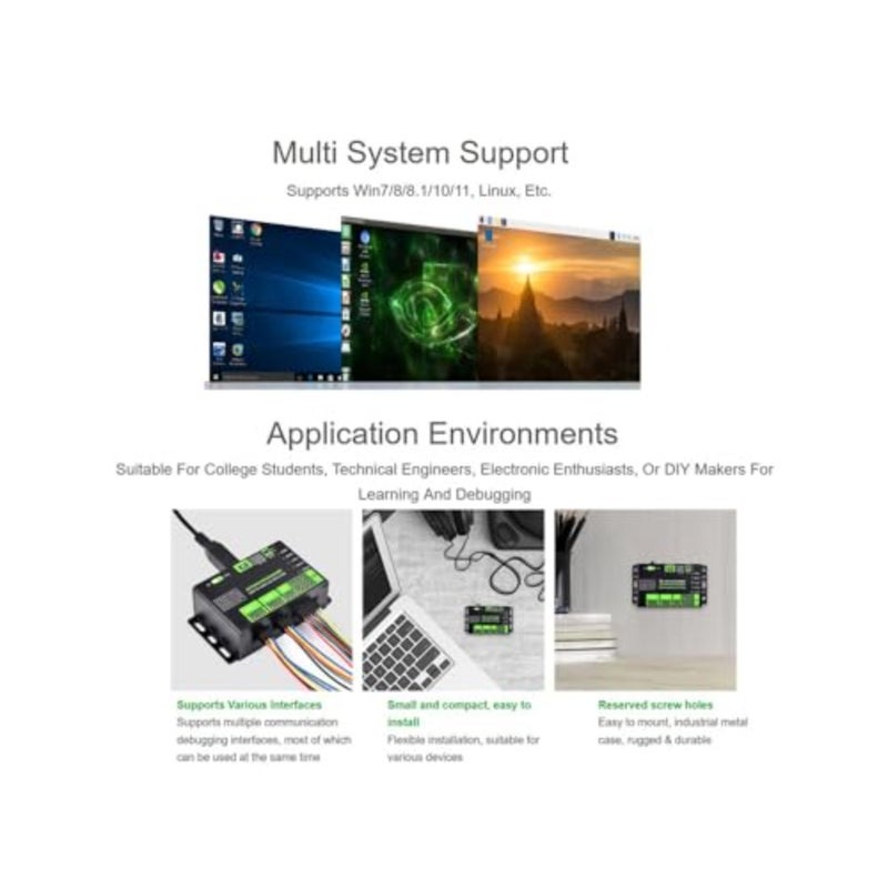 محول USB إلى UART/I2C/SPI/JTAG، يدعم واجهات متعددة البروتوكولات، 2-ch UART، 1-ch I2C، SPI، JTAG، تحويل مستوى 3.3V/5V، Win10/11، Linux - Image 4