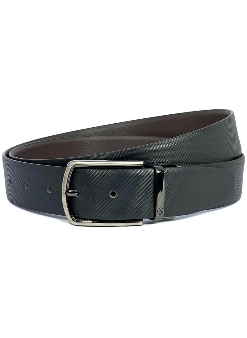 Classic Milano Genuine Leather Reversible Belt for Men | Black & Brown Formal Belt for Business or Office Wear | Men's Leather Belt - Image 1