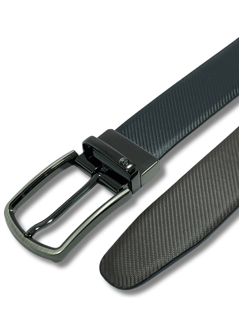 Classic Milano Genuine Leather Reversible Belt for Men | Black & Brown Formal Belt for Business or Office Wear | Men's Leather Belt - Image 2