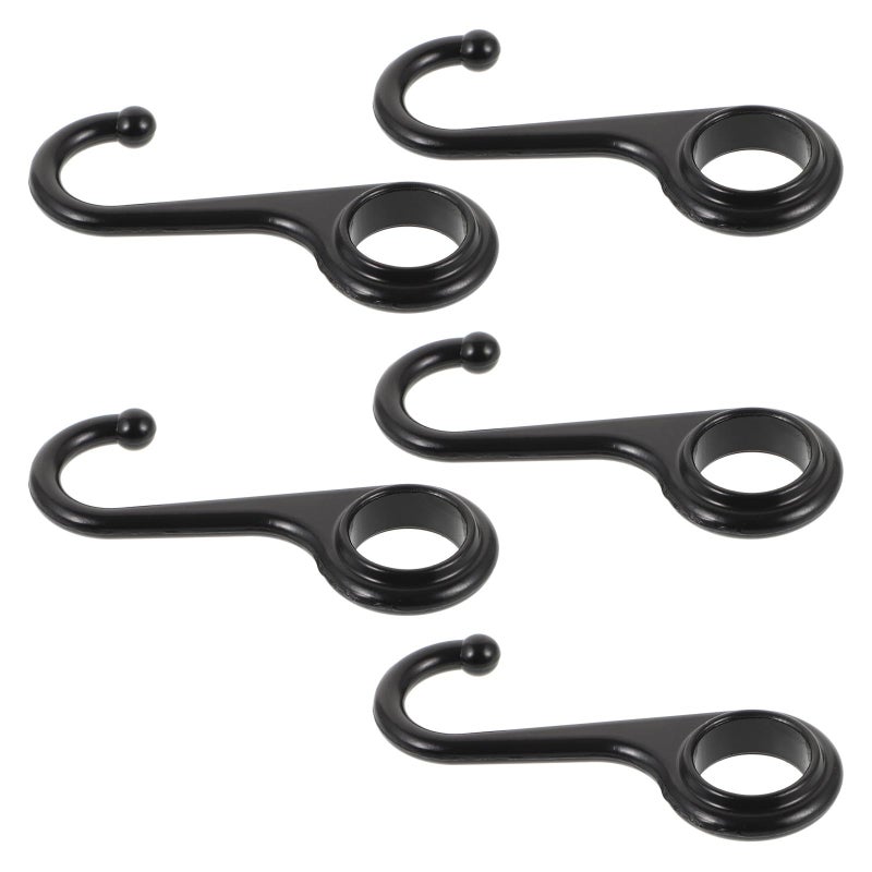 Heavy Duty Metal S Hooks 5 Pack Multi Functional Hanging Hooks For Kitchen Bathroom Wardrobe Storage Black - Image 2