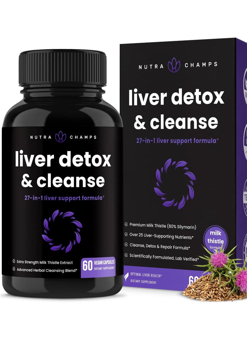 NutraChamps - Liver Detox & Cleanse, 60 Vegan Capsules - Image 1