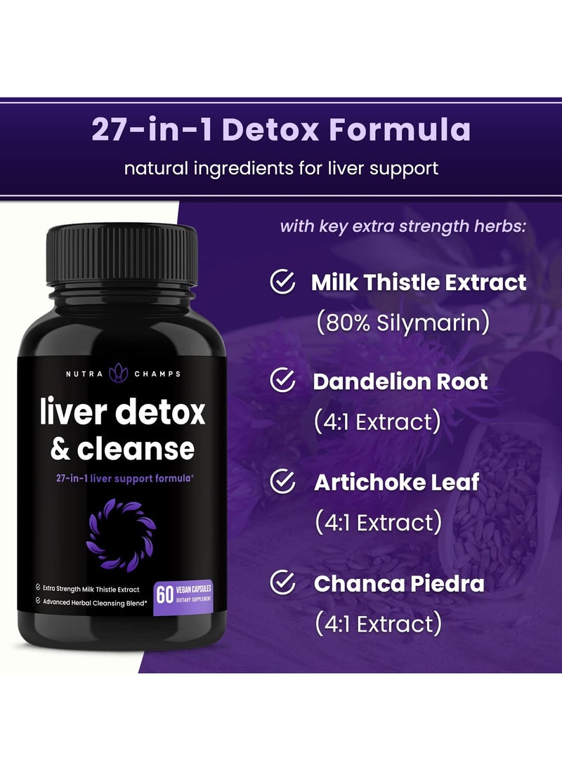 NutraChamps - Liver Detox & Cleanse, 60 Vegan Capsules - Image 1