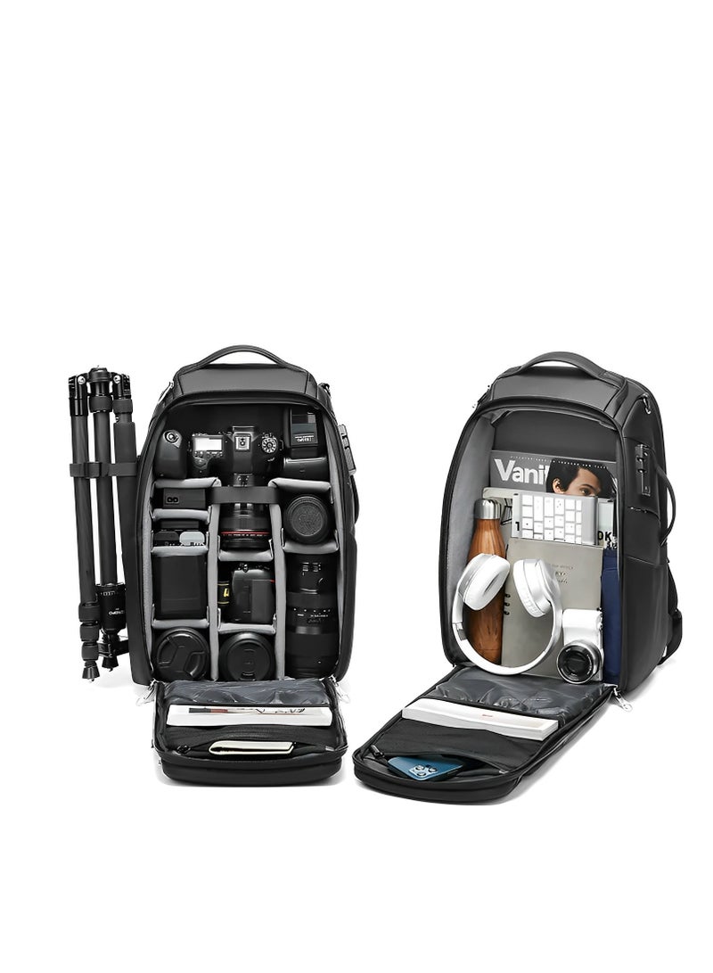 Skycare camera Bag Professional Camera Backpack for DSLR SLR Mirrorless Camera Waterproof Camera Laptop Backpack 17 Inch Anti Theft Travel Camera Case Large Capacity Photography Backpack Black - Image 2