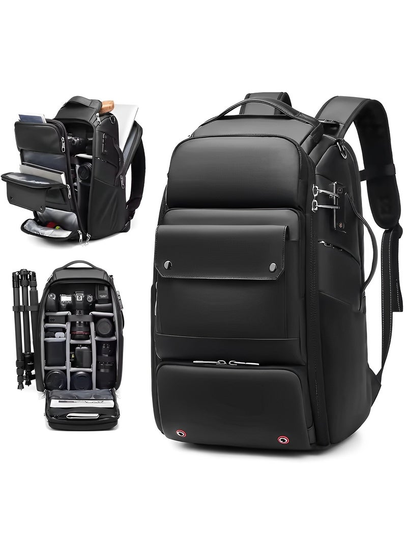 Skycare camera Bag Professional Camera Backpack for DSLR SLR Mirrorless Camera Waterproof Camera Laptop Backpack 17 Inch Anti Theft Travel Camera Case Large Capacity Photography Backpack Black - Image 1
