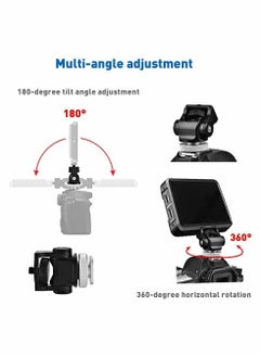Y&D Field Monitor Mount, Adjustable Camera Holder Mount with Hot Cold Shoe Adapter Tilt 180 Degree Swivel 360 for 5" and 7" LCD  - Image 4