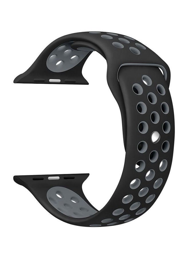 NIBEMINENT Breathable Sports Watch Band For Apple 44millimeter Black/Grey - Image 1