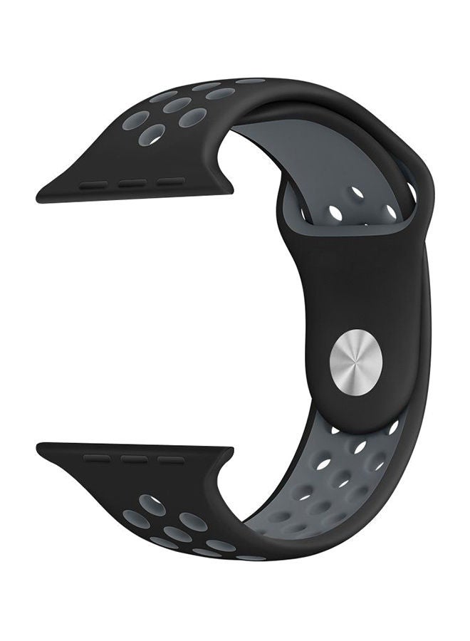 NIBEMINENT Breathable Sports Watch Band For Apple 44millimeter Black/Grey - Image 2