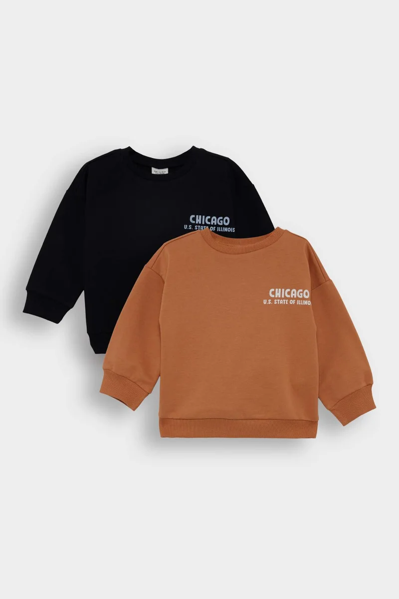 ديفاكتو Baby Boy Regular Fit Soft Lining Thin Fabric 2 Piece Sweatshirt