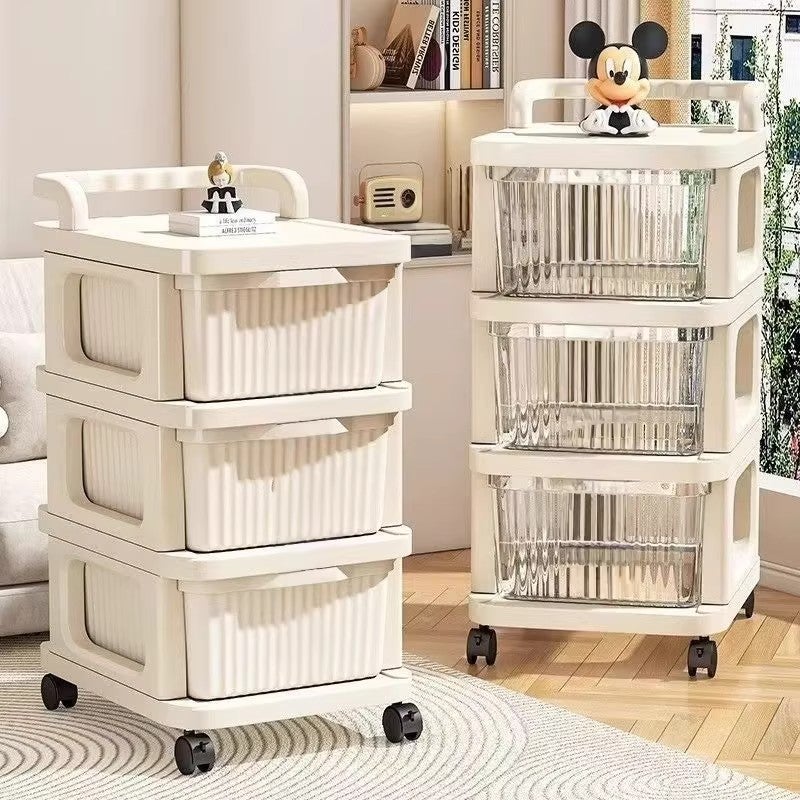 Mobile Storage Cart with Wheels, 5-Layer Transparent Drawers - Image 5