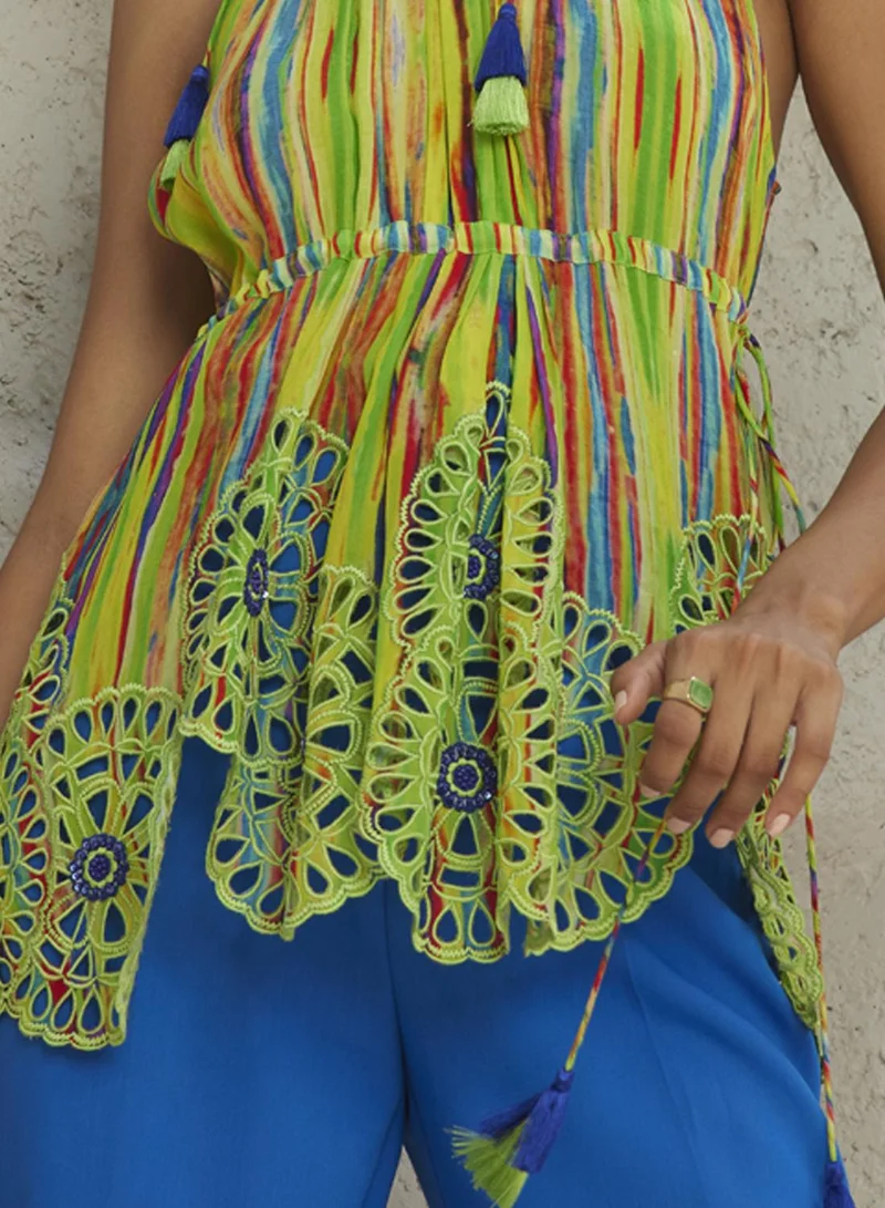 Bhanuni By Jyoti  NEON GREEN TOP for Women | Best Price UAE