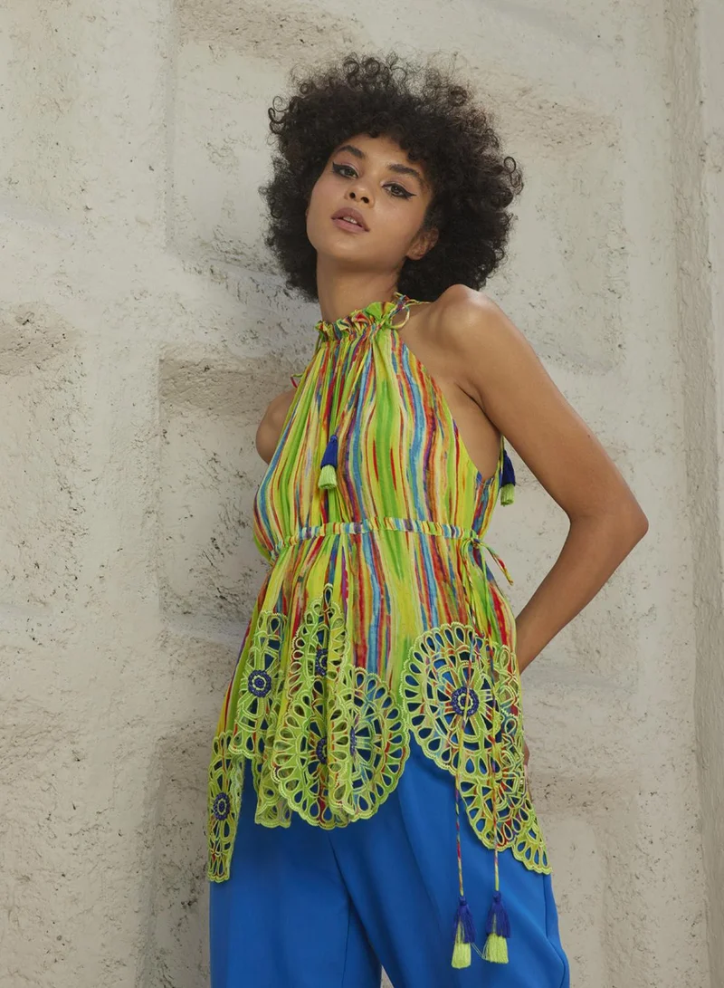 Bhanuni By Jyoti  NEON GREEN TOP for Women | Best Price UAE