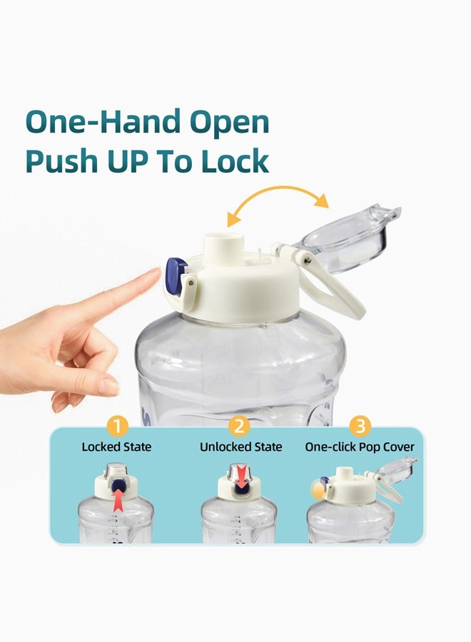 شوتاي زجاجة مياه رياضية سعة 2.0 لتر من شوتاي، نصف جالون تحفيزية مع ماصة قابلة للازالة بعلامات زمنية قابلة للازالة، خالية من البيسفينول ايه ومضادة للتسرب، ابريق ماء كبير للياقة البدنية وصالة الالعاب الرياضية - Image 4