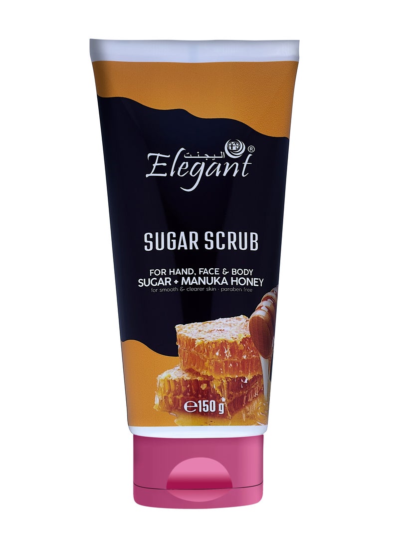 Elegant Nourishing Sugar Scrub – 150 gm – Sugar + Manuka Honey - For Smooth & Clear Skin