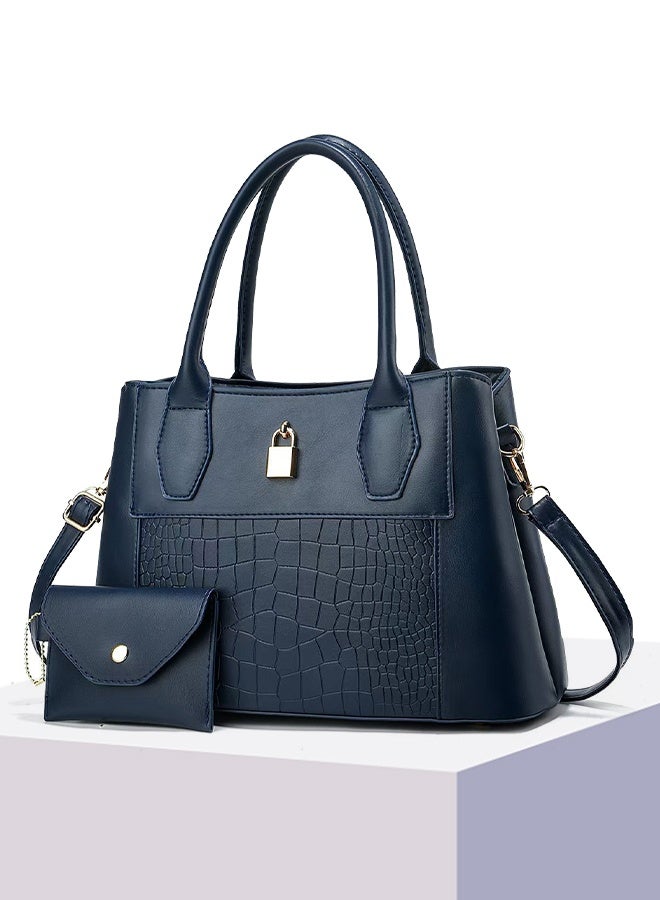 DUNISO 2PCS Women's Shoulder Tote Bag Set,Large Capacity Crossbody Bag,Shoulder Bag with Adjustable Shoulder Strap,Fashion Tote Bags Purse Bag Set for Women/Ladies Office Travel Daily Bag - Image 4