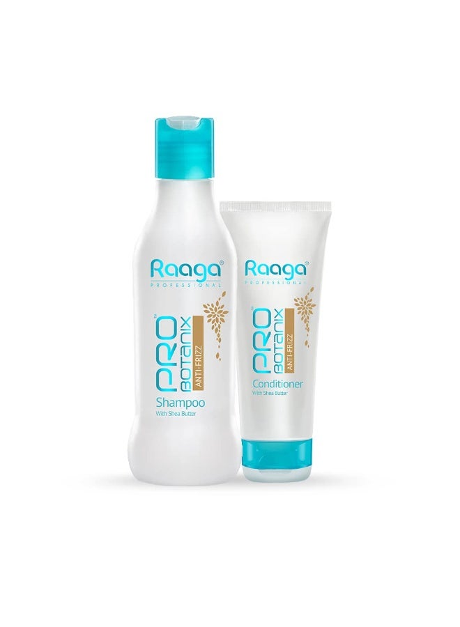 Raaga Professional Pro Botanix Anti-Frizz Shea Butter Hair Care Duo | Shampoo (200ml) & Conditioner (100ml) - Image 1