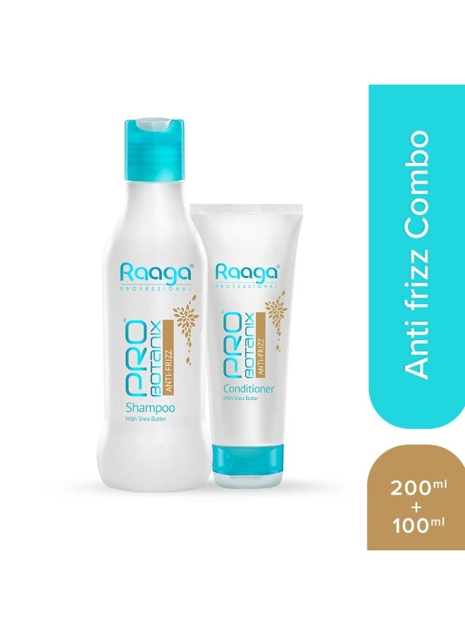 Raaga Professional Pro Botanix Anti-Frizz Shea Butter Hair Care Duo | Shampoo (200ml) & Conditioner (100ml) - Image 2