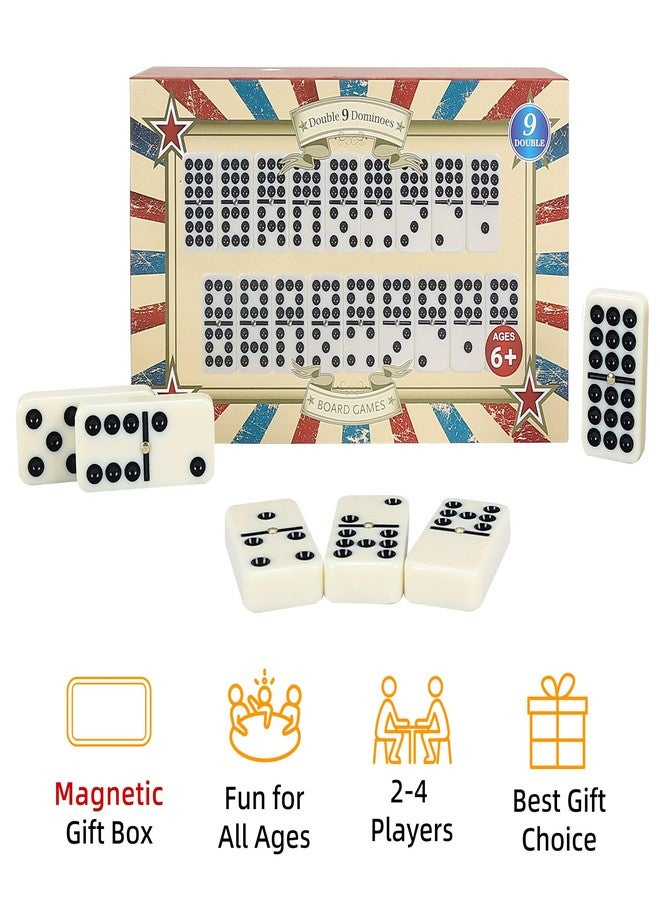 Offelec Double 9 Dominoes Set, 55 Tiles Classic Board Game in Closure Box - Premium Dominoes for Adults, Kids & Family, Perfect for Game Night, Travel & Parties, Ages 8+ Up to 6 Players - Image 3