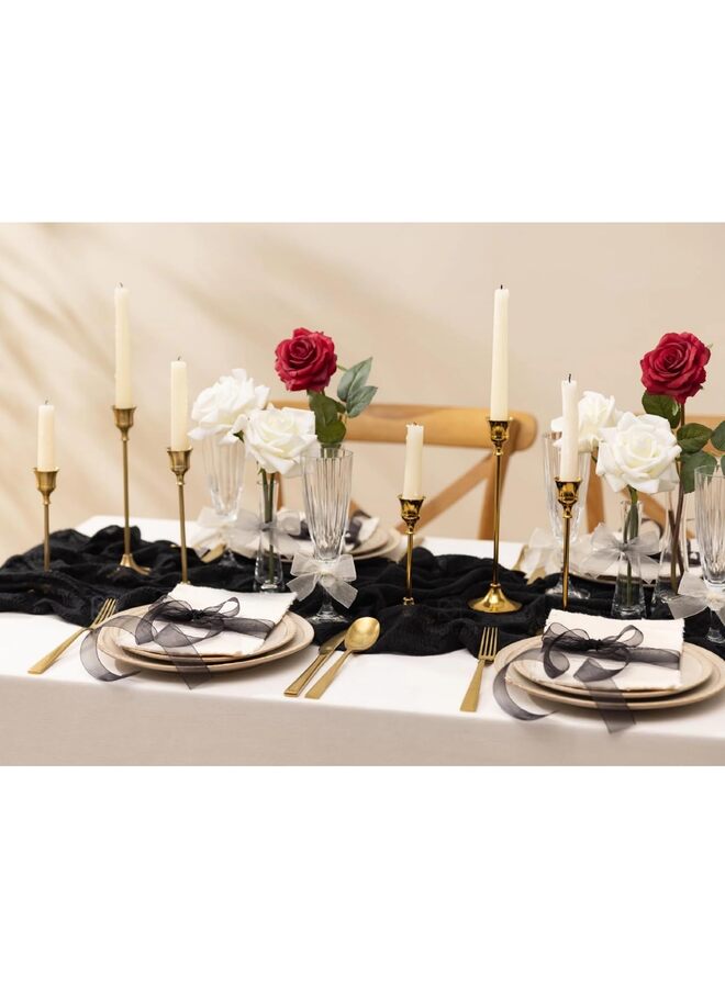 مجموعة من 3 قطع من شرائط الأورجانزا الملونة الشفافة المصنوعة يدوياً، مناسبة لتغليف الهدايا، والأقواس، ودعوات الزفاف، وتغليف أكاليل الزهور (أسود، رمادي، مشمشي). - Image 5