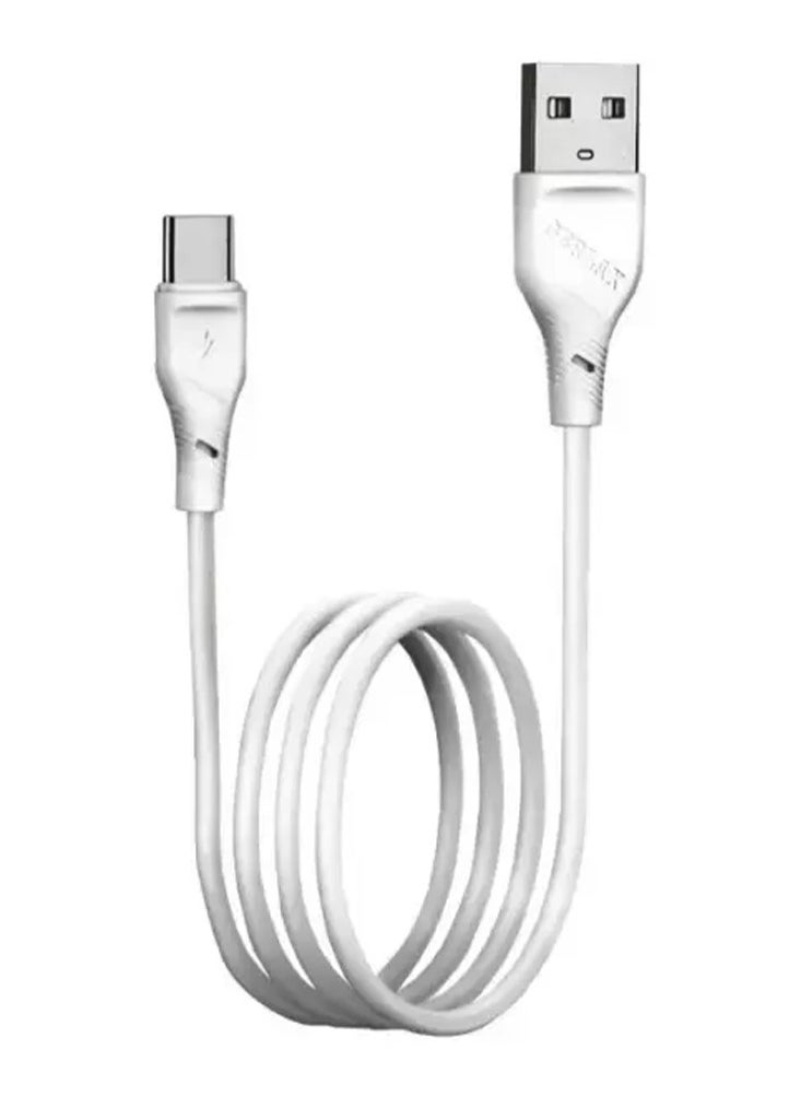 جيرلاكس كابل شحن ونقل بيانات USB إلى Type-c، ذكر إلى ذكر D3T، آمن ومستقر، متوافق للغاية، كابل شحن ونقل بيانات عالي السرعة للهواتف الذكية والكمبيوتر الشخصي، 1 متر عالي الجودة - أبيض  - Image 1