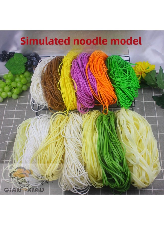 Simulation Noodle Model Color Vermicelli Wide Noodle Fake River Flour Food Samples Show Environmentally Friendly Material Soft And Plastic-Color:1mm Transparent Fan Without Basket-Size:100g