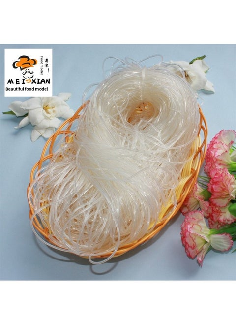 Simulation Noodle Model Color Vermicelli Wide Noodle Fake River Flour Food Samples Show Environmentally Friendly Material Soft And Plastic-Color:1mm Transparent Fan Without Basket-Size:100g