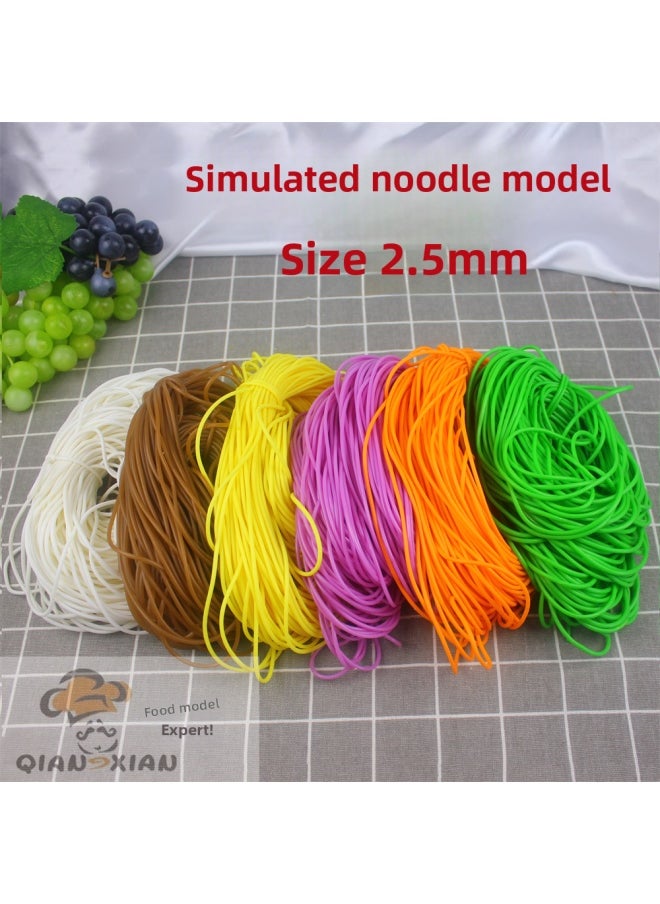 Simulation Noodle Model Color Vermicelli Wide Noodle Fake River Flour Food Samples Show Environmentally Friendly Material Soft And Plastic-Color:1mm Transparent Fan Without Basket-Size:100g