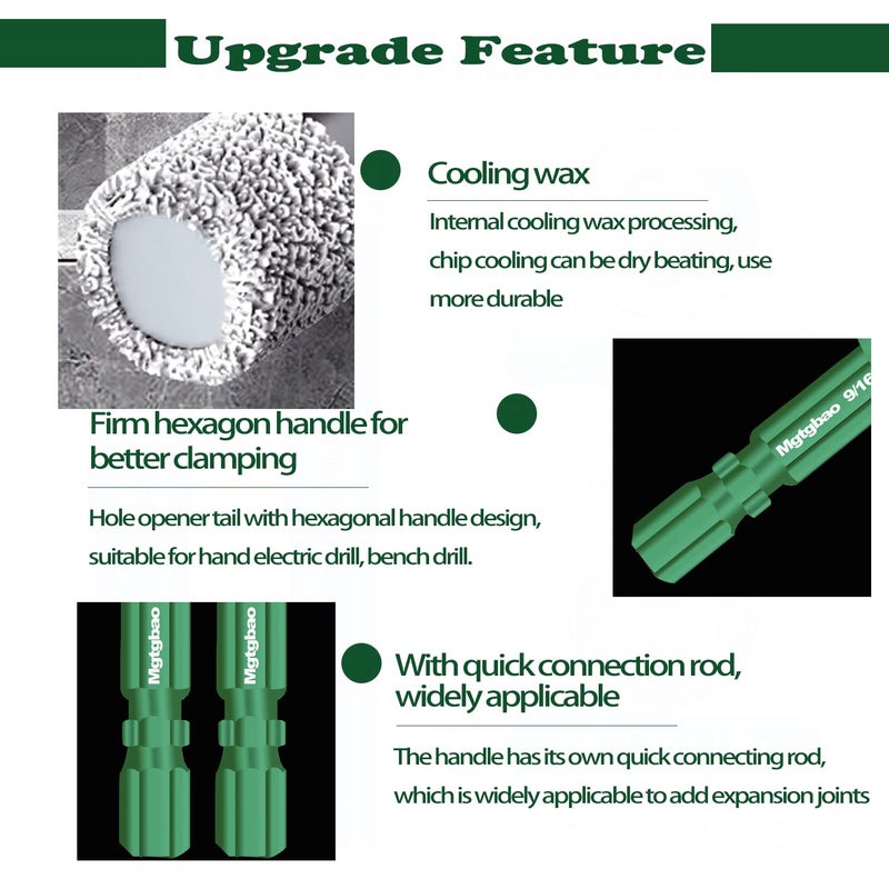 Mgtgbao 6pc Green1/4â€ Dry Diamond Drill Bits Setï¼Œ6PCS 6mm Hex Shank Core Drill Bit Brazed with Cooling Wax for Porcelain Tile Ceramic Concrete Granite Marble Hard Materials (not for Wood). - Image 3