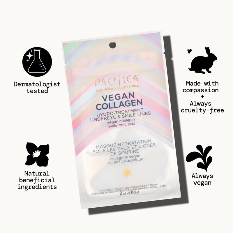 Pacifica Undereye & Smile Mask Set â€“ Vegan Collagen Hydro Treatment with Hyaluronic Acid, Hydrating for Dark Circles, Dry & Combination Skin, Vegan & Cruelty-Free, 4 Pieces - Image 3